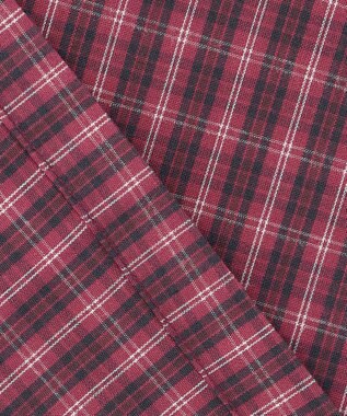 組曲 KIDS 【150-160㎝】チェックラッフル ブラウス ラズベリー系3