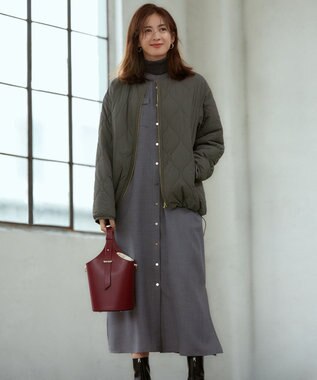 23区 L 【洗える】ウーステッドウール タートルネック ニット グレー系