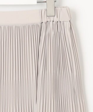 自由区 L 【ご好評につき追加生産・セットアップ対応・洗える】ライトサテンプリーツ スカート ライトグレー系