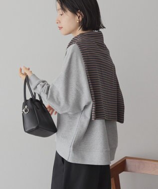 AMERICAN HOLIC 配色ライン裏毛プルオーバー Light Gray Mixture