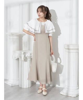 earth music&ecology パイピング衿付きドッキングワンピース Black