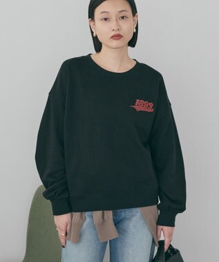 AMERICAN HOLIC ワンポイントサガラ刺繍裏毛プルオーバー Black