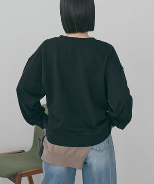 AMERICAN HOLIC ワンポイントサガラ刺繍裏毛プルオーバー Black