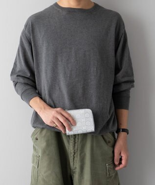 MIYABIYA La quoh with kirakaracho 南蛮七宝アルチザンレザー ミニL字ファスナー財布 月白銀（シルバー）