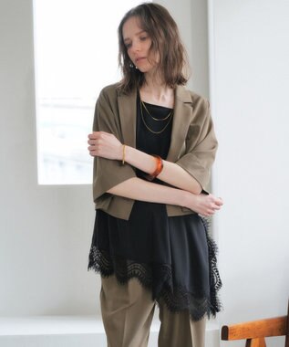 YECCA VECCA ハーフスリーブクロップドジャケット Brown