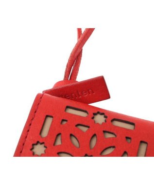 genten ダイヤカットワーク　小物入れ付ネックレス レッド