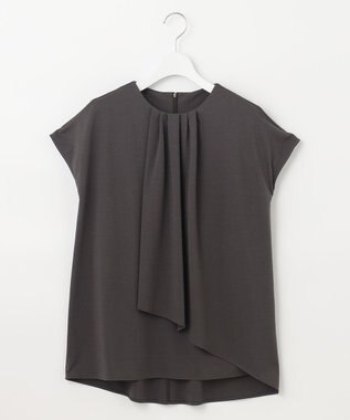 自由区 【洗える・XSサイズあり】ハイツイストポンチフロントタック カットソー グレー系