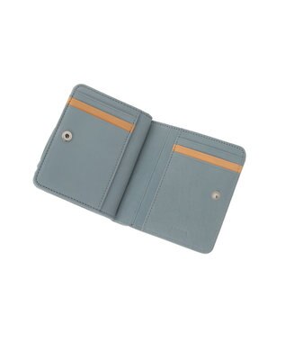 genten ピア Lファスナー二つ折り財布 ライトブルー