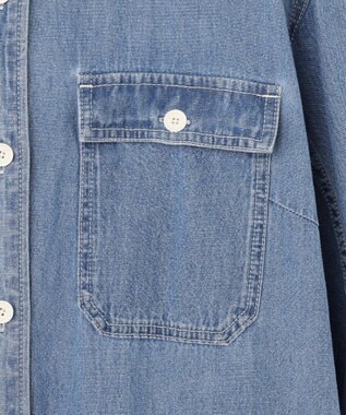 J.PRESS YORK STREET 【WOMEN】デニムロングシャツ ワンピース ダルブルー系