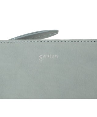 genten ピア Lファスナー二つ折り財布 ライトブルー