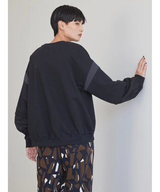 AMERICAN HOLIC 袖異素材ミニ裏毛プルオーバー Black