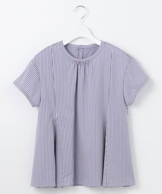 J.PRESS LADIES S 【WEB限定・洗える】ストライプジャージー フレア カットソー 【WEB限定】パープルストライプ系