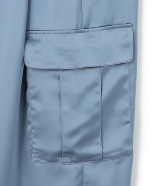 UNFILO L サテン カーゴパンツ スモーキーブルー