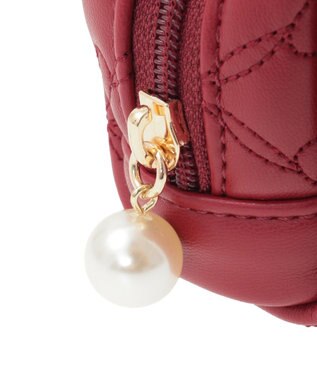 Maison de FLEUR リボンキルティングロングポーチ Red