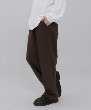 WEGO 【ウエストゴム/SMLサイズ展開】TRイージーストレートパンツ ブラウン