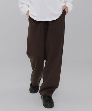 WEGO 【ウエストゴム/SMLサイズ展開】TRイージーストレートパンツ ブラウン