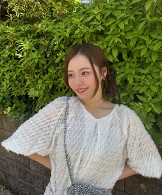 Green Parks AnriettMusee カットジャガードタックブラウス Ivory