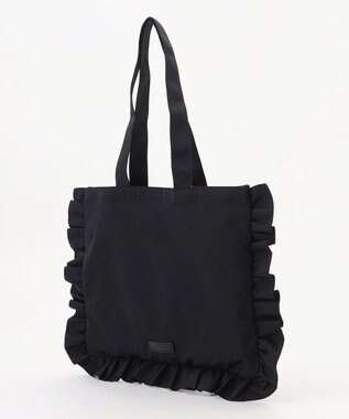 LA BAGAGERIE LA BAGAGERIE×chiyo ポーチ付きフリルエコバッグ ブラック