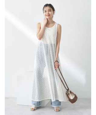 earth music&ecology レースキャミワンピース Off White