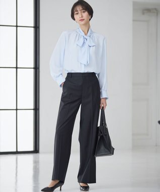 23区 L 【セットアップ着用】ファインネスウール ワイド パンツ ブラック系