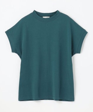 ANY 【UVケア/接触冷感】モックネックフレンチスリーブＴシャツ ピーコックグリーン