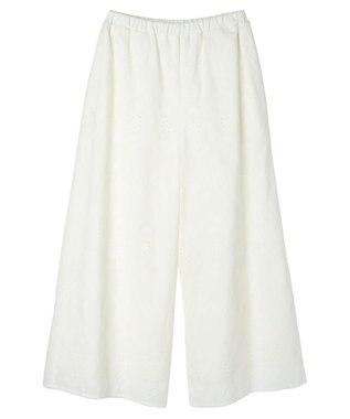 Green Parks ■ＥＳＣＡＲ　ローン刺繍フレアパンツ Off White