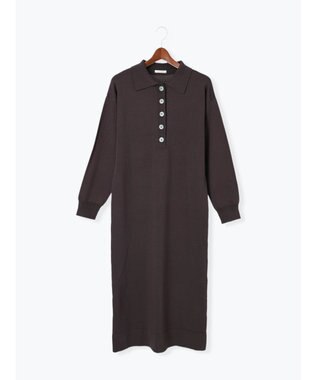 Te chichi ニットポロワンピース《2025Autumn catalog vol.2 item》 チャコールグレー