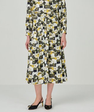 GRACE CONTINENTAL バッグモチーフプリーツスカート イエロー