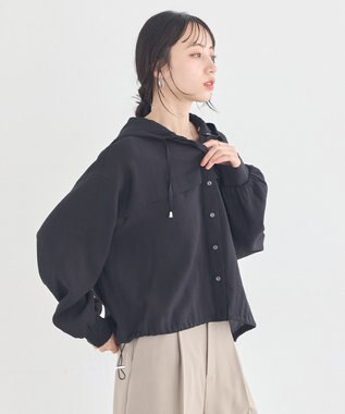 earth music&ecology 【予約】シアーシャツブルゾン ブラック