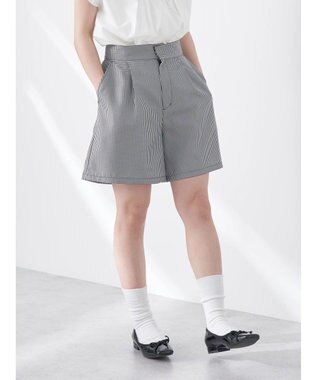 earth music&ecology タックショートパンツ Gingham Check