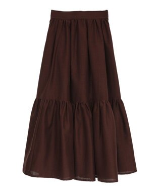 Green Parks ・ＥＬＥＮＣＡＲＥ　ＤＵＥ　リネンライクティアードスカー Brown