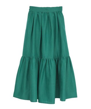 Green Parks ・ＥＬＥＮＣＡＲＥ　ＤＵＥ　リネンライクティアードスカー Brown