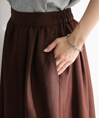 Green Parks ・ＥＬＥＮＣＡＲＥ　ＤＵＥ　リネンライクティアードスカー Brown