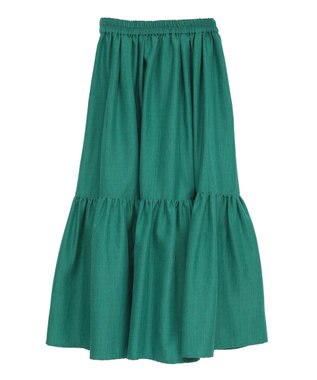 Green Parks ・ＥＬＥＮＣＡＲＥ　ＤＵＥ　リネンライクティアードスカー Brown