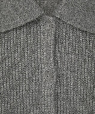 earth music&ecology 襟付きニットアウター Gray Mixture