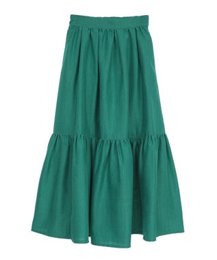 Green Parks ・ＥＬＥＮＣＡＲＥ　ＤＵＥ　リネンライクティアードスカー Brown