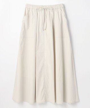 ANY 【ウエストゴム】ナイロンベイカーフレアスカート ライトグレー