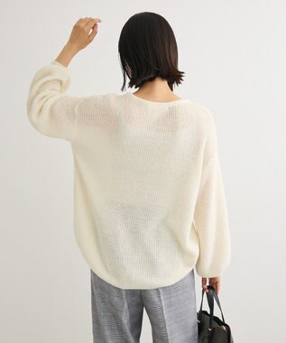 Green Parks シアーゆったりニットプルオーバー Off White