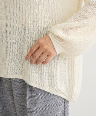 Green Parks シアーゆったりニットプルオーバー Off White