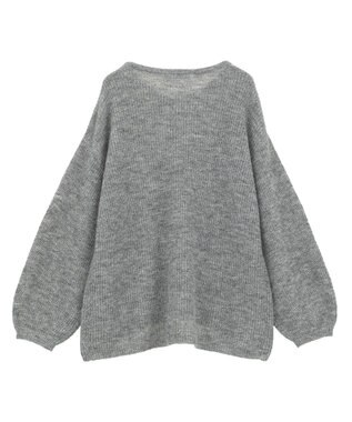 Green Parks シアーゆったりニットプルオーバー Gray