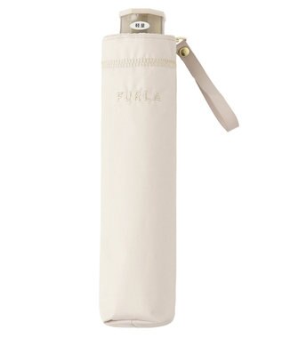  FURLA 晴雨兼用日傘 折りたたみ傘 ジッパー刺繍 ／遮光 遮熱 UV