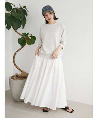 Green Parks インド綿 ボリュームポプリンスカートII Off White