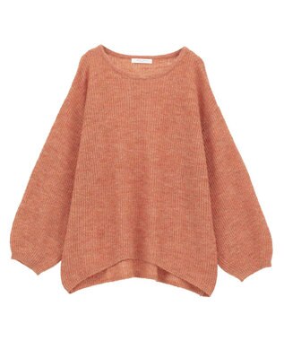 Green Parks シアーゆったりニットプルオーバー Orange
