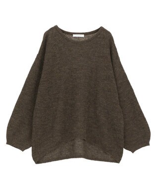 Green Parks シアーゆったりニットプルオーバー Brown