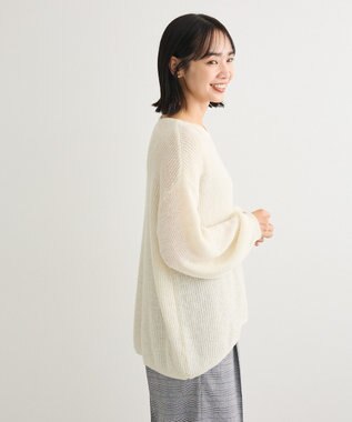 Green Parks シアーゆったりニットプルオーバー Off White