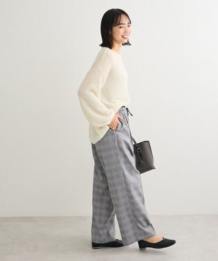 Green Parks シアーゆったりニットプルオーバー Off White