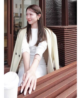 Green Parks フレアニットワンピース White