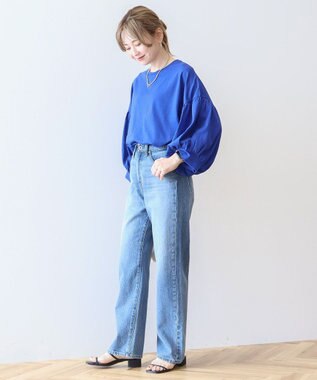 AMERICAN HOLIC ドルマンギャザースリーブカットプルオーバー Blue