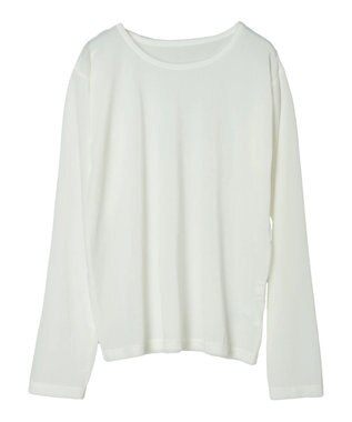 Green Parks クルーネックシアーベロアプルオーバー Ecru