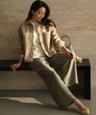 23区 【Oggi掲載】コットンギマ クルーネック ニット ライトイエロー系